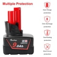 thumbnail image 4 of Batería de repuesto Waitley 12 V 9 Ah para Milwaukee 12V Tools, 4 of 6