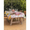 thumbnail image 3 of Outdoor Tablecloth with Umbrella Hole for Patio/Picnic/Party/Camping, Spring Groundhog Waterproof Table Cloth Rectangle Table Cover Washable, Watercolor Sunflower Botanical Pink Plaid (54"x 80"), 3 of 8