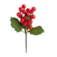 thumbnail image 2 of Cqxid Fleurs Artificielles à Moins de 5$ Tiges de Baies Rouges Artificielles avec Feuilles Vertes Pics de Baies Réalistes pour Couronne Maison Bricolage Arbres de Noël Centres de Table de Mariage, 2 of 9