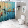 thumbnail image 7 of Orinice Birds Branch Blue Sky Bathroom Decor Set - Colorful Luxurious Graphic Print Polyester Fabric Shower Curtain Set with Hooks 69x72, 7 of 7