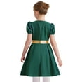 thumbnail image 2 of iiniim Girls Renaissance Victorian Short Sleeve Ruffled Royalty Princess Dress Dark Green 6, 2 of 7