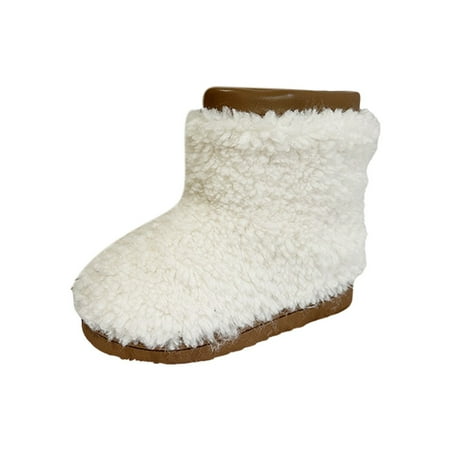

UFOUND Toddler Fashion Winter Snow Boots For Baby Boys Girls Lace Up Lamb Wool Shoes Children Woolly Shoes Leisure