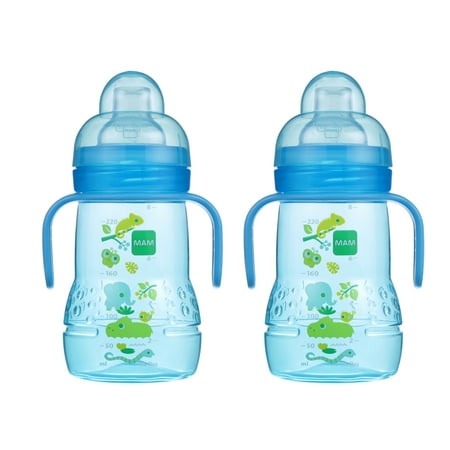 MAM Trainer Bottle Bundle, 8oz, 1 Pack (2 Count), Boy