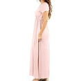 thumbnail image 4 of 2026 ! 50% Off Clear! asdoklhq Maternity Clothes for Women,Woman Solid V-Neck Short Sleeve Elasticity Pregnant Maternity Nursing Long Dress, 4 of 6
