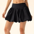 thumbnail image 5 of WTOBBY Women's Bubble Skirt with Ruffle Hem Pleated Detail, High Waist Puffy Streetwear A-Line Flared Skirt for Fashion Comfort and Urban Casual Outfits,Black M, 5 of 5
