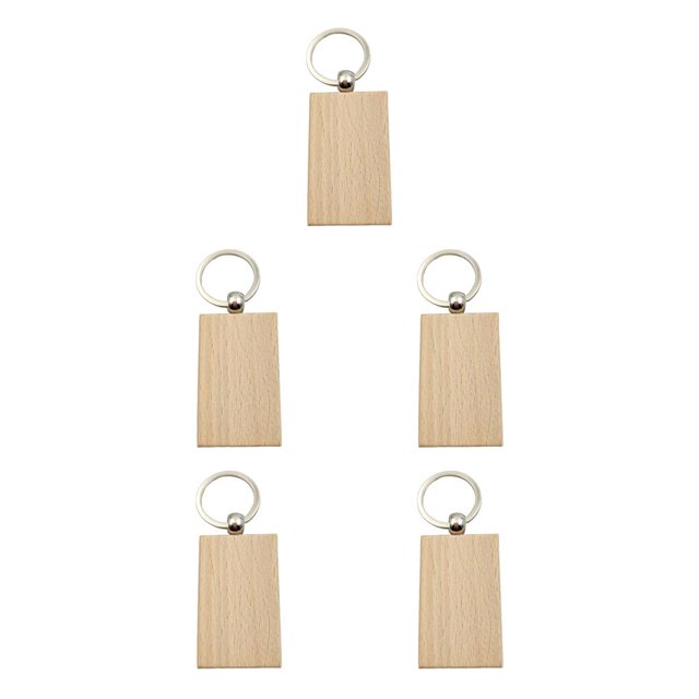 relayinert 1/2/3/5 Wood Key Chain Craft Blank Keyring Gift Personalized Pendant Hanging Outdoor Holder Handicraft Organizer Accessory Type 2 5PCS