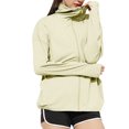 thumbnail image 1 of yoeyez Vêtements de Protection Solaire pour Femmes Upf 50+ à Manches Longues, Chandail à Capuchon à Fermeture à Glissière, Maillot Dermoprotecteur à Séchage Rapide, Léger pour la Course, Veste de Randonnée Athlétique, Chandail de Soleil Jaune, m, 1 of 7