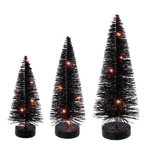 8"-10"-12" Black Bottle Brush Orange Lts