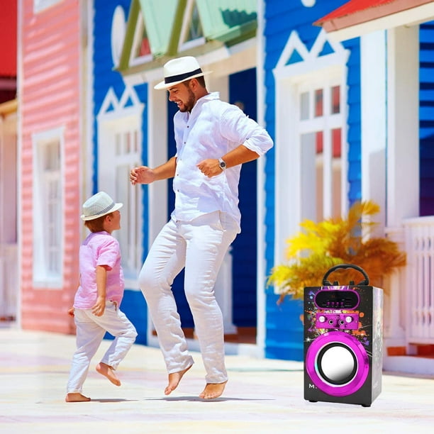 KSCD Machine de karaoké Bluetooth pour enfants avec 2 microphones, haut- parleur de karaoké sans fil télécommandé Machine de karaoké portable  Musique Lecteur MP3 pour enfants Cadeau de fête adulte (Multicolore)  Multicolore 