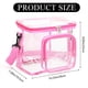 thumbnail image 2 of Bolsa de almuerzo transparente para adultos, grande, resistente, transparente, aprobada para mujeres y hombres, con correa de hombro ajustable, bolsillo frontal con cremallera, transparente, 2 of 6