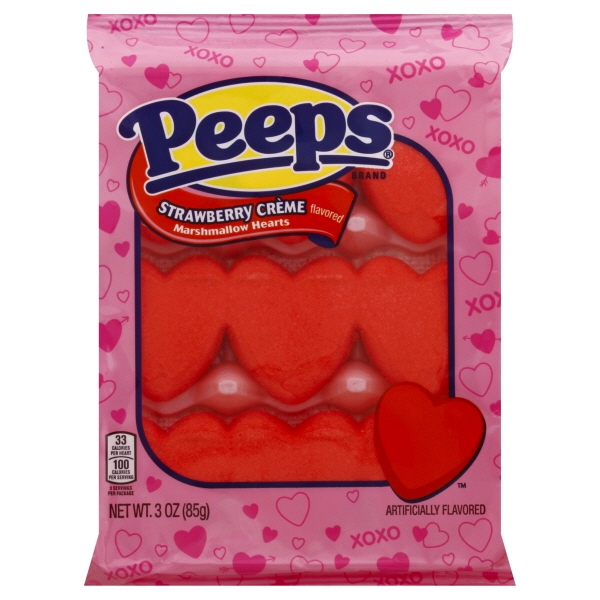 Just Born Peeps Marshmallow Hearts, 3 oz