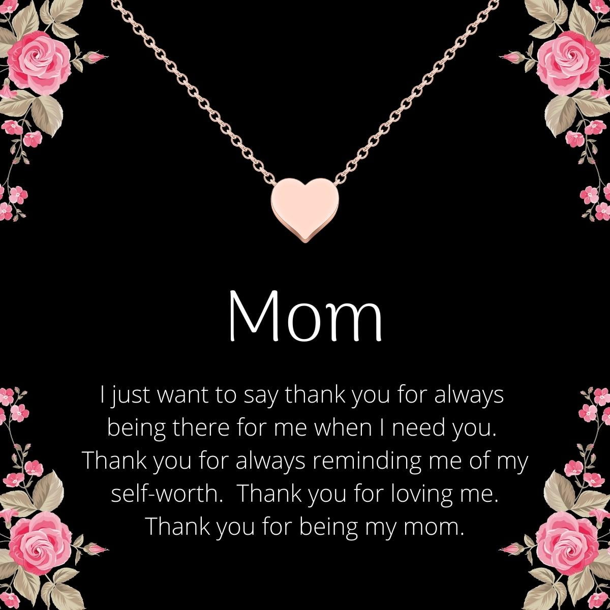 Express Your Love Gifts You Supported Me Meaningful Mom Gift Scripted Necklace Stainless Steel Mothers Day 