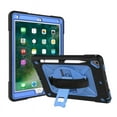 thumbnail image 2 of iPad 9.7 Case 2017 2018,Hybrid Shockproof Rugged Heavy Duty Full-Body Drop Protection Stand Kids Case with Shoulder Strap for iPad 9.7 inch 2018/2017,Black+Blue, 2 of 6