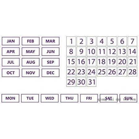 

Whiteboard Calendar Magnet Bundle (Dates Days Of The Week Months) By (Purple Inverted 0.5 X0.5 )