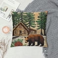 thumbnail image 2 of Qinduosi Jungle Wooden Cabin Pillow Covers for Couch Sofa Bed,Outdoor Adventure Pillow Cases Cushion Covers " Set of ,Retro Wood Frame Bear Paw Print Square Cushion Cases, 2 of 5