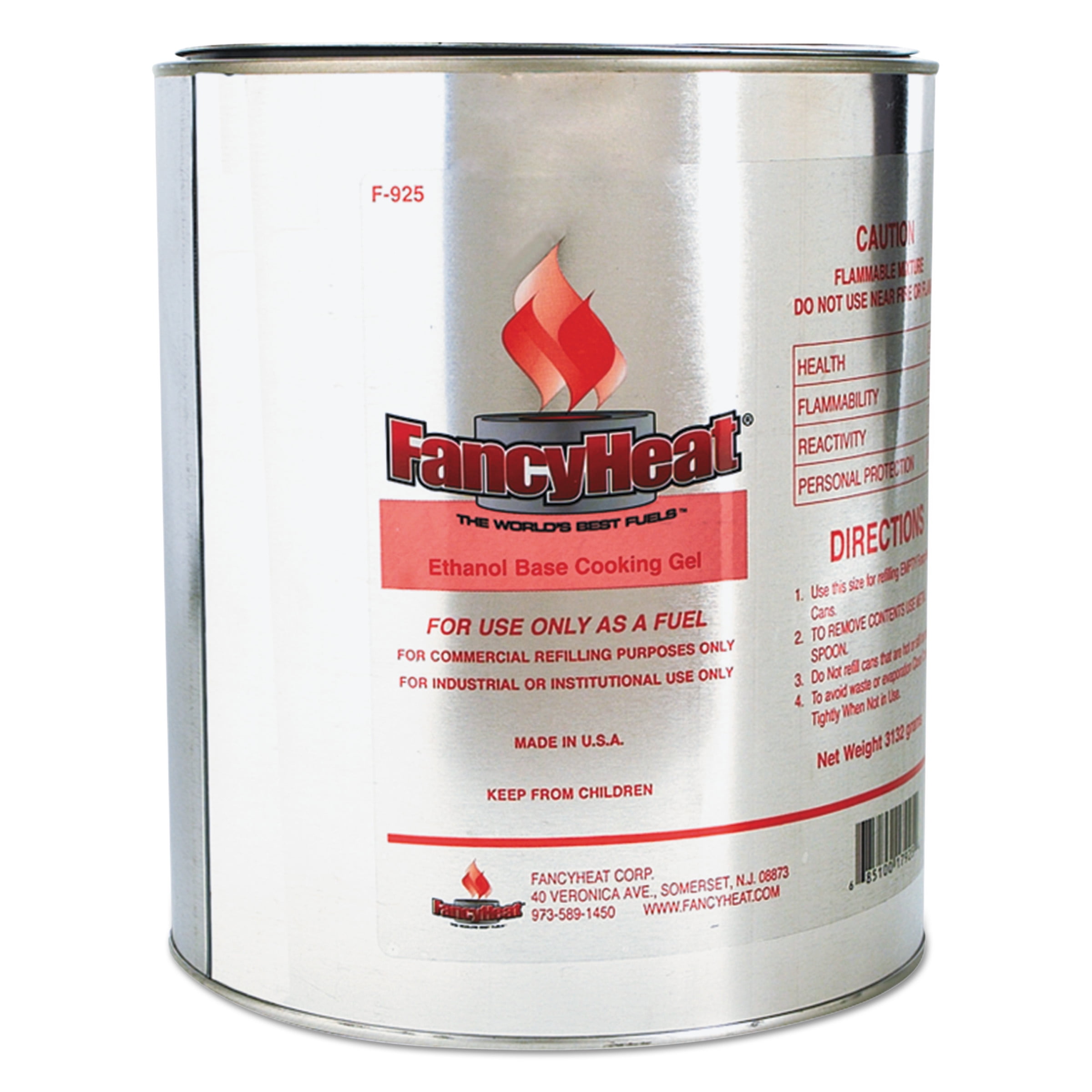 FancyHeat Ethanol Gel Chafing Fuel Refill Can, 1 Gal, Commercial