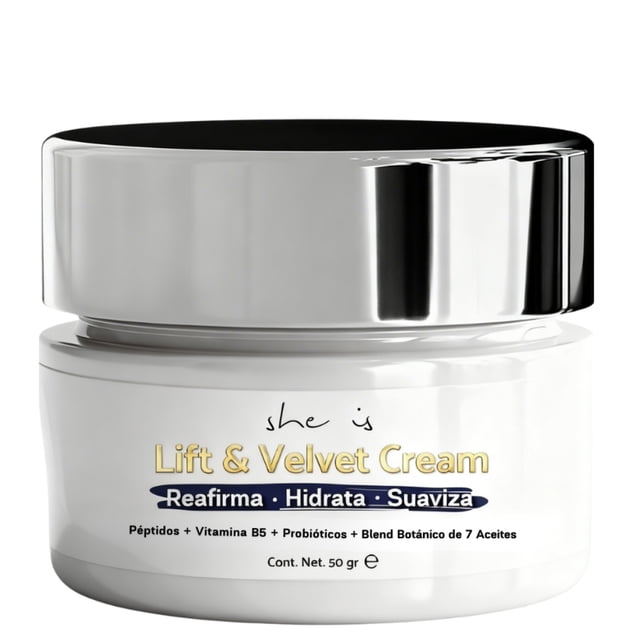Crema Facial Antiedad con Péptidos, Probióticos y Vitamina B5 | Hidratación Profunda | Piel Seca y Madura 50g | SHE IS SKINCARE