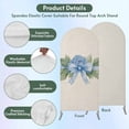 thumbnail image 3 of Hydrangea Flower Arch Backdrop Cover, Spandex Fitted Wedding Arch Cover, Pastoral Blue Bow Floral Spring Lraf Round Top Stand Covers for Birthday Ceremony Bridal Shower Party Decor 6.6x3.3 Ft, 3 of 9