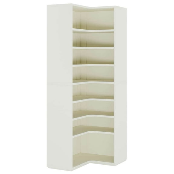 Spaco 9-Tier Shoe Cabinet, 24-32 Pairs Freestanding Shoe Rack Shoe Organizer, Sleek and Modern Shoe Cabinet for Indoor as Home, Office, White