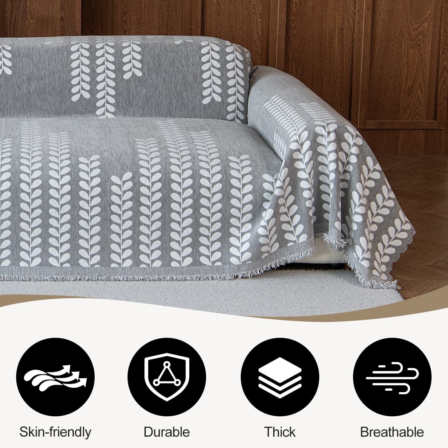 Jessy Home Sofa Covers Couch Cover Sofa Slipcover for Most Shape Sofas Multi-Function Furniture Cover for Pets Cats Dogs Home Decor 71"x 118"Light Gray