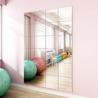  Full Length Mirror Tiles (Glass, 12''x12''x 4PCS), Large Full  Body Wall Mirror for Door, Bedroom, Home Gym : Home & Kitchen