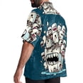 thumbnail image 3 of Tiny teeth Men's Short Sleeve Spread Collar Beach Shirts Casual Printed Button Down Unisex Summer Tops, 3 of 6