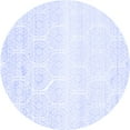 thumbnail image 1 of Ahgly Company Machine Washable Indoor Round Abstract Blue Contemporary Area Rugs, 7' Round, 1 of 4