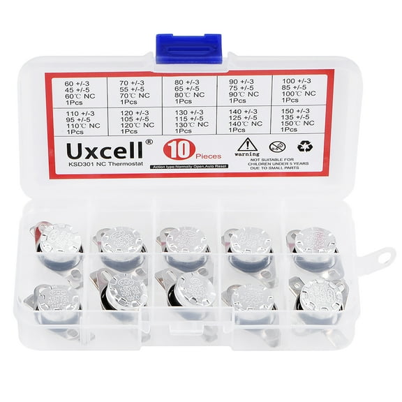 Uxcell Normally Close KSD301 Thermostat 60-150°C(140-302℉) Temperature Thermal Control Switch 10pcs