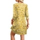 thumbnail image 4 of Vestido de verano WIHOLL 2025 con cuello en V y manga 3/4 para mujer, amarillo M, 4 of 4