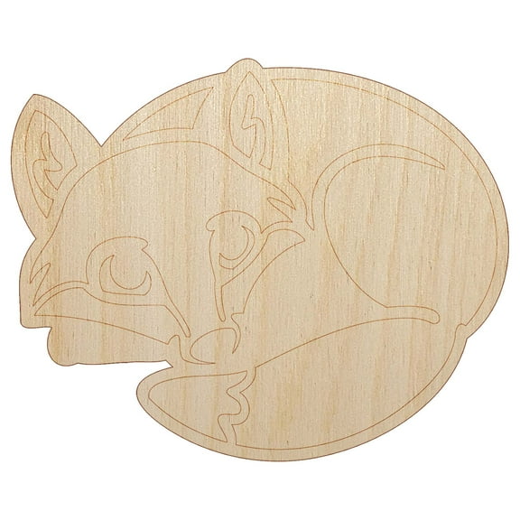 Baby Fox Woodland Animal Wood Shape Unfinished Piece Cutout Craft DIY Projects - 4.70 Inch Size - 1/8 Inch Thick