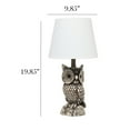 thumbnail image 7 of Woodland 19.85" Tall Contemporary Polyresin Gazing Brown, White Night Owl Novelty Bedside Table Desk Lamp, 7 of 7