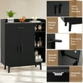 thumbnail image 6 of Gymax Floor Storage Cabinet Free Standing Cupboard Chest w/1 Drawer 2 Doors 3 Shelves, 6 of 10