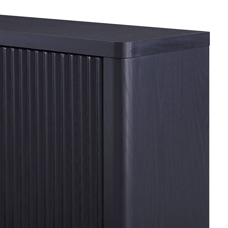 Beautiful Fluted Over-The-Toilet Storage Cabinet, Rich Black