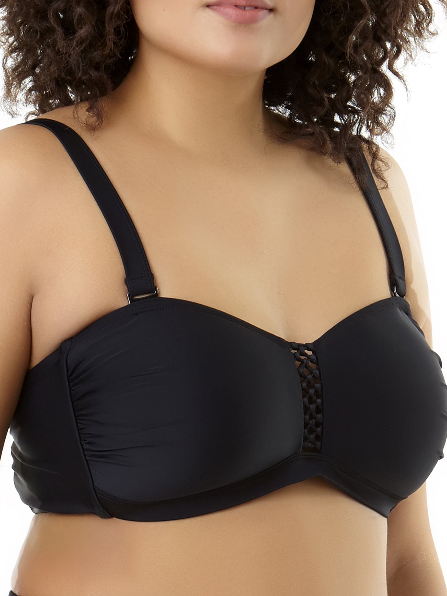 Women's Plus-Size Solid Bandeau Bikini Top