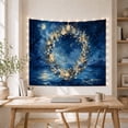 thumbnail image 5 of Ocean Waves Circular with Wreath Framed Ornate Meticulously, Mystical Fantasy for Space Lovers, Galaxy Room Decor, Housewarming Gift, Tapestry Wall Hanging for Bedroom and Dorm, 5 of 7