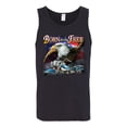 thumbnail image 2 of Wild Bobby, Born To Be Free Blad Eagle and American Flag Cars and Trucks Mens Graphic Tank Top, Black, Large, 2 of 3