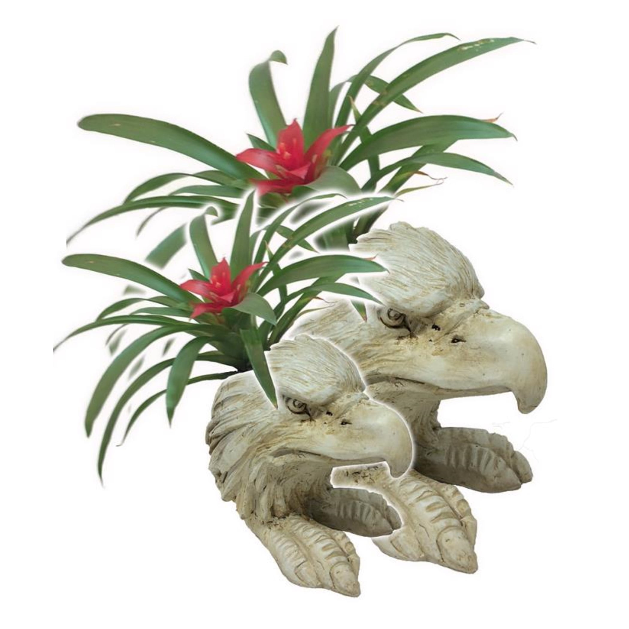 Homestyles Antique White American Eagle Mascot Muggly Animal Statue Humorous Planter Pot