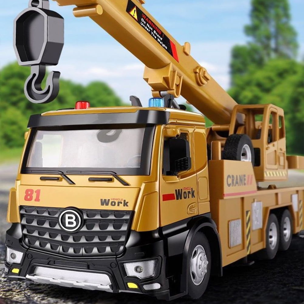 Godderr Kids Toddler Alloy Cranes Car Toys with Sound Light Engineering Vehicle Toys over 3 Years Old Boys Construction Car Toys Gift
