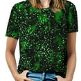 thumbnail image 2 of Abstract Splatter Paint T-Shirt Black and Green Harajuku T Shirts Short Sleeve Street Fashion Tshirt Summer Design Tees, 2 of 7