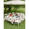 thumbnail image 4 of Outdoor Tablecloth with Umbrella Hole for Patio/Picnic/Party/Camping, Red Tulip Flowers Waterproof Table Cloth Rectangle Table Cover Washable, Spring Floral Vintage Drum Country Blue (60"x 84"), 4 of 8