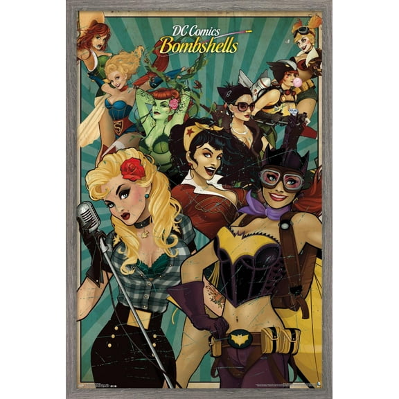 DC Comics - Bombshells Wall Poster, 22.375" x 34", Framed
