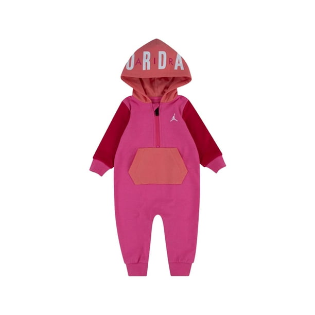 Ontslag Haalbaar gemeenschap Nike Jumpman Hooded Coverall Onesie Baby Girls Bodysuits Size 6M, Color:  Pink/Pinksicle - Walmart.com