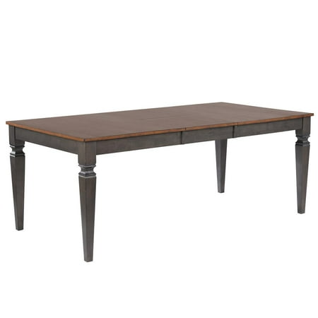 Dakota 5PC 60-78 Rectangle Expanding Dining Table Set Brown Gray Solid Wood