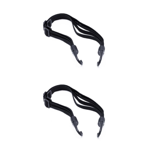 Advancent casco ajustable cuerda cuerda elástica alta resistencia correa fija casco equipaje cable flexible con ganchos para bicicleta negro / Negro/90cm 2Conjunto