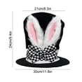 thumbnail image 3 of Fiudx Gorro de Terciopelo con Orejas de Conejo, Poliéster Suave de Primera Calidad, Bonito Adorno para Fiesta de Pascua, Talla Única, Perfecto para Pascua, Cosplay y Ocasiones Festivas. Tamaño: 30 X, 3 of 6