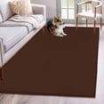 thumbnail image 2 of Brown Pure Color Area Rugs Collection 4'x6', Aesthetics Contemporary Luxury Non Slip Indoor Rectangle Throw Runner Rug Floor Mat Carpet for Living Room Dining Table Bedroom Nursery, 2 of 9