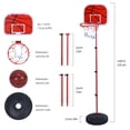 thumbnail image 1 of Canasta De Basquetbol Para Niños, Canasta Y Tablero De Baloncesto Portátil Meta De Baloncesto Con Soporte Y Base Estable 63-150cm Regulable, Para Jugar En Interiores Y Exteriores, 1 of 7