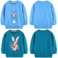 thumbnail image 3 of DOZINSIX 2 Pack Toddler Girls Crewneck Sweatshirts Kids Cotton Cute Embroidered Long Sleeve Fall Winter Pullover Tops, 3 of 9