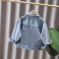 thumbnail image 5 of FAIWAD Toddler Boys Girls Denim Jacket Casual Button up Pearls Jeans Coat Kids Trendy Fall Winter Outwear, 5 of 6