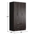 thumbnail image 2 of Better Home Products Symphony Wardrobe Armoire Closet with Two Drawers Tobacco, 2 of 7
